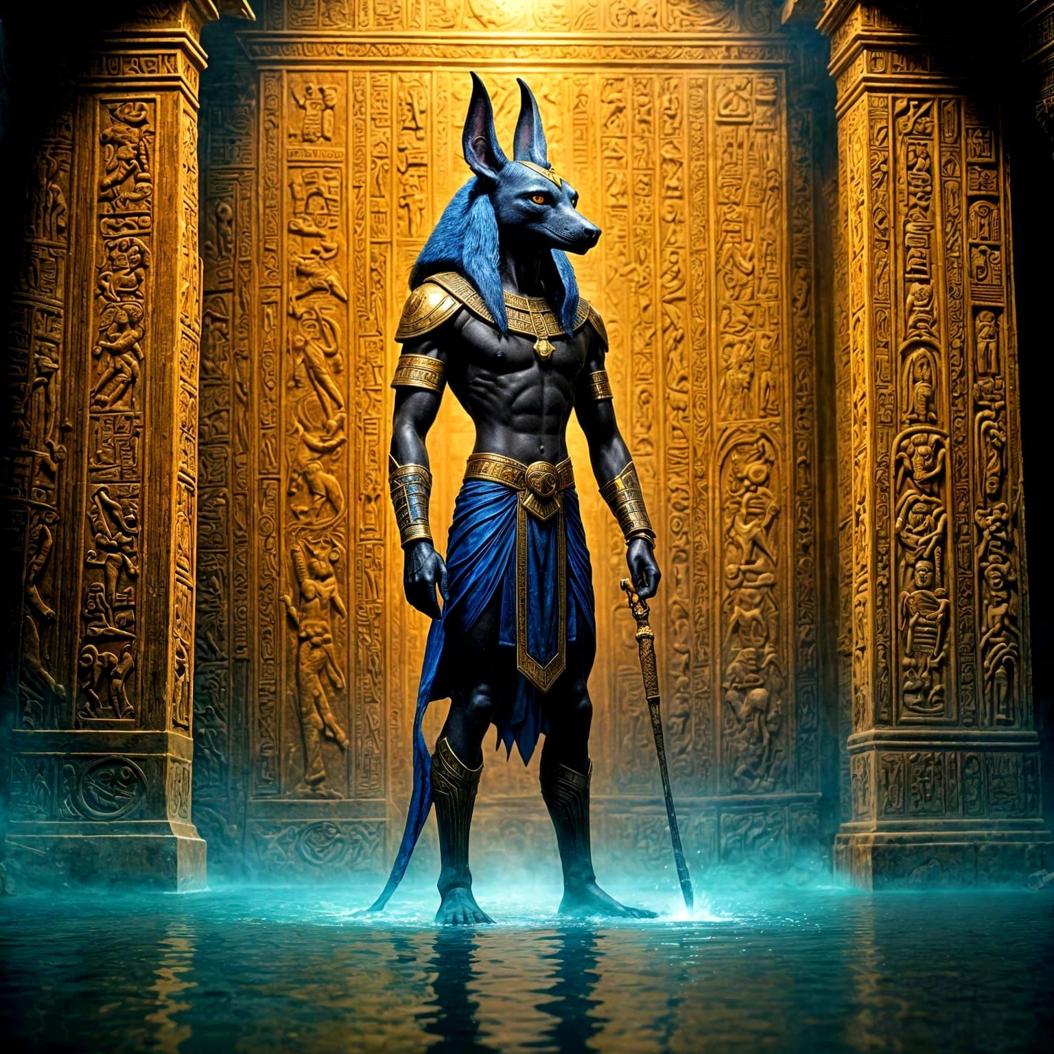 Anubis Weighs Hearts in Egyptian Underworld