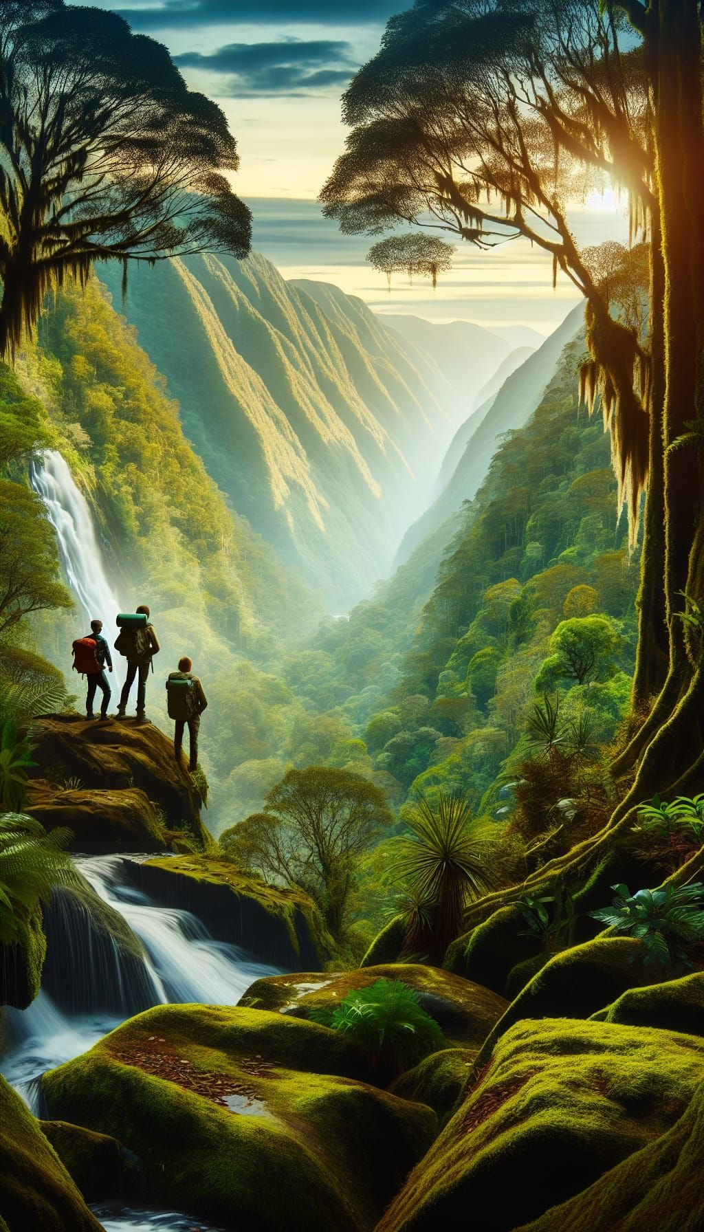 Majestic Landscape of Lush Greenery and Towering Trees