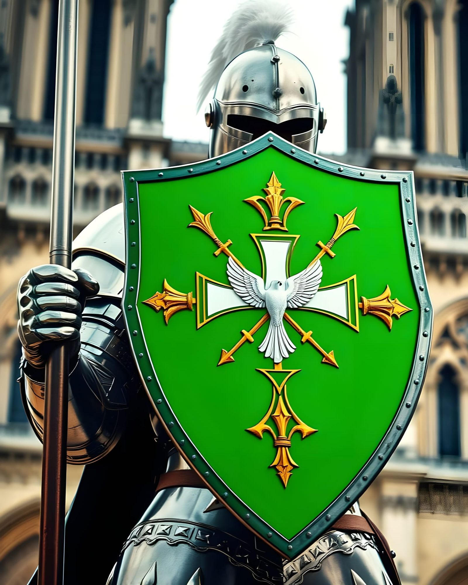 Knight in Shining Armor Defends the Order of the Holy Spirit...