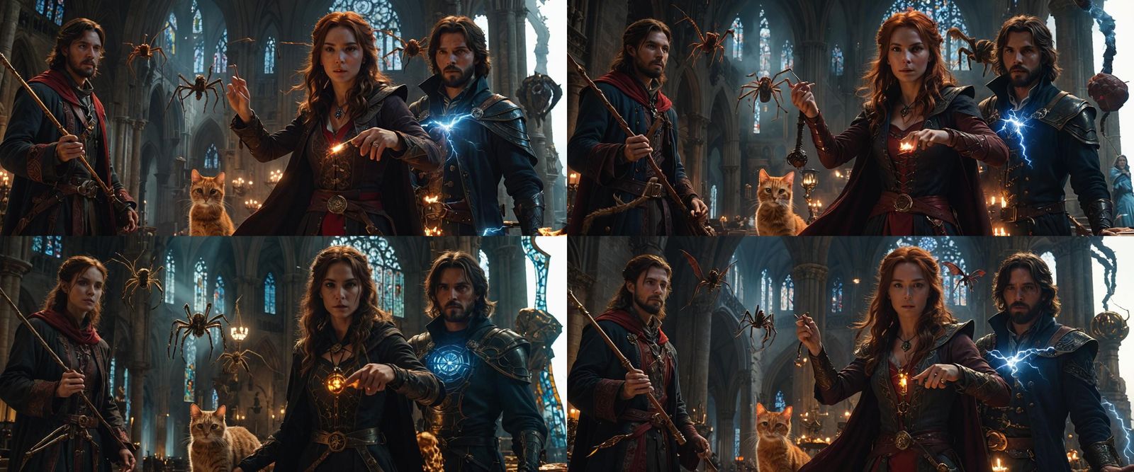 Mages and Creatures in Empty Cathedral