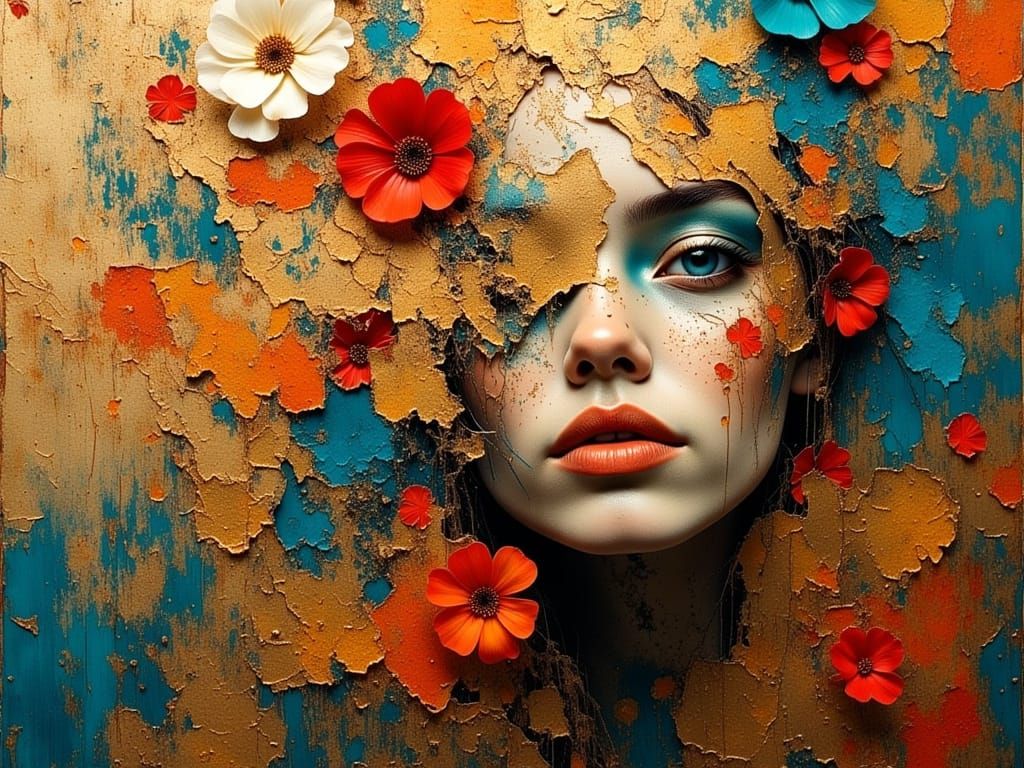 Vibrant Contrasting Colors in Detailed Soft Oil Painting