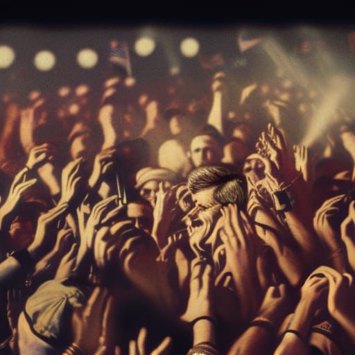 JFK Moshing at Ramones Concert, Digital Art