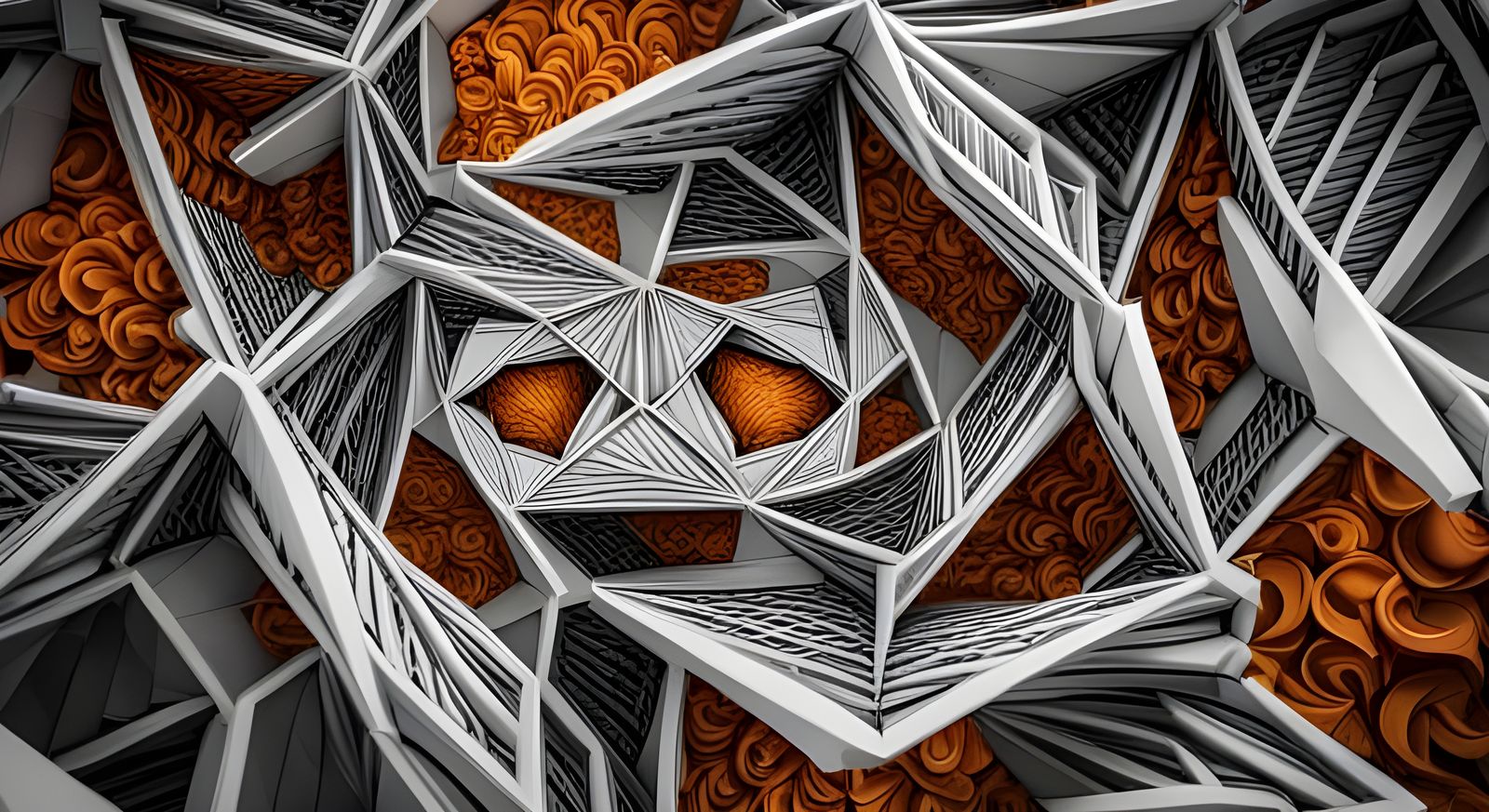 Escher-Inspired Multi-Dimensional Paper Sculpture