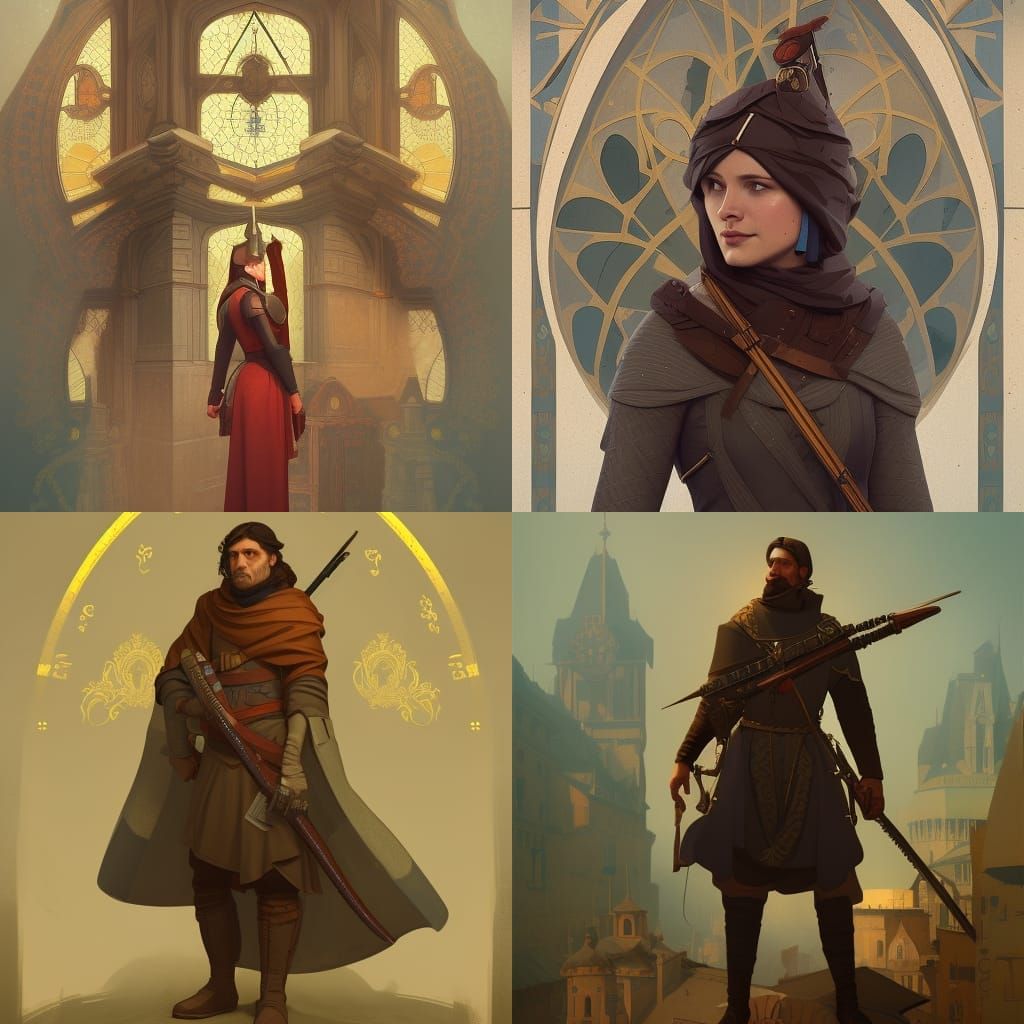 Medieval Spy in Symmetrical Composition