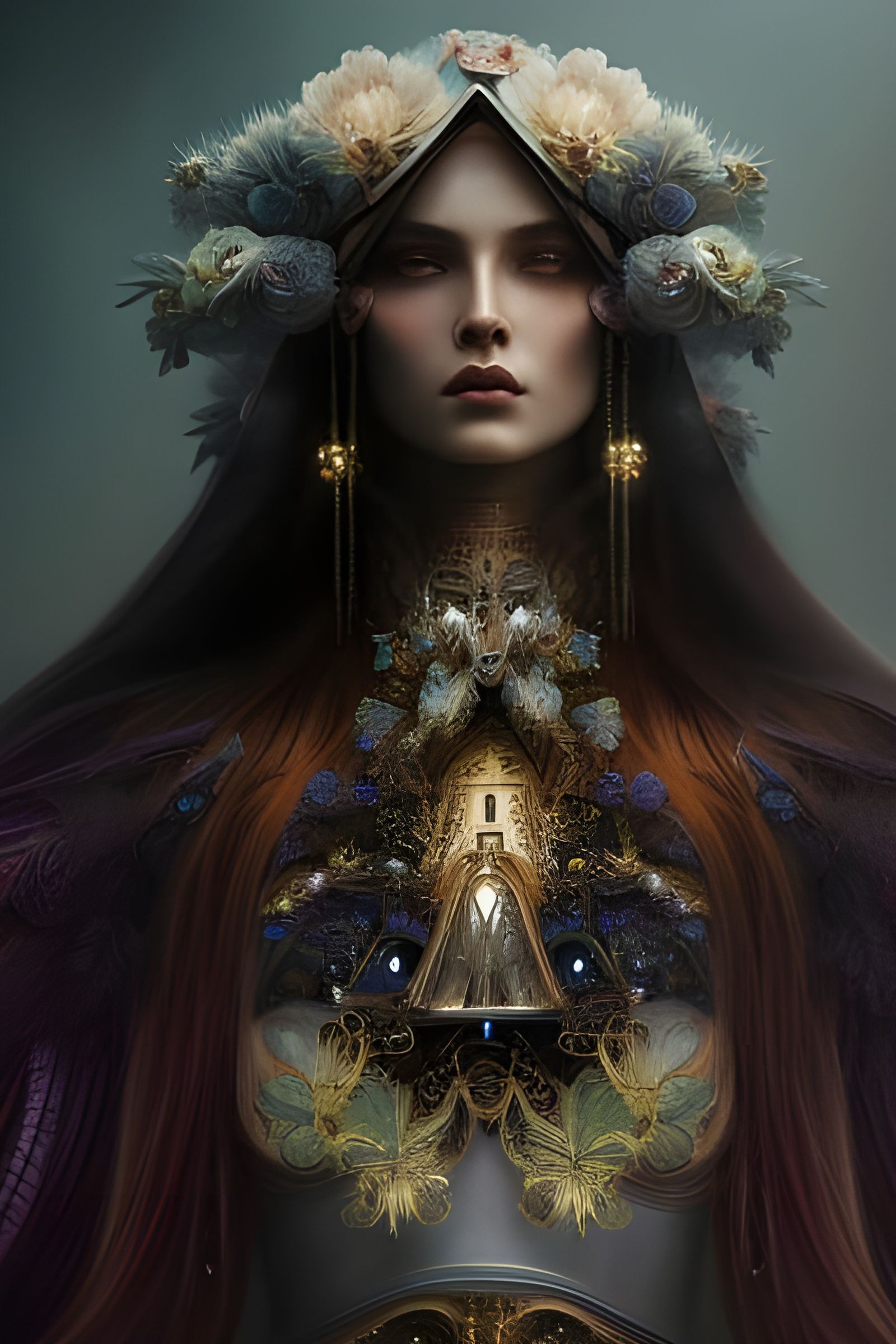 Goddess Metamorphosis: Intricate Punk Fantasy Art