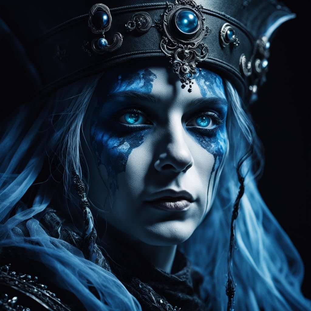 Spectral Pirate Queen Portrait in Baroque Style