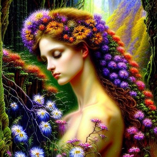 High Fashion Deer Model in Fantasy Art Style