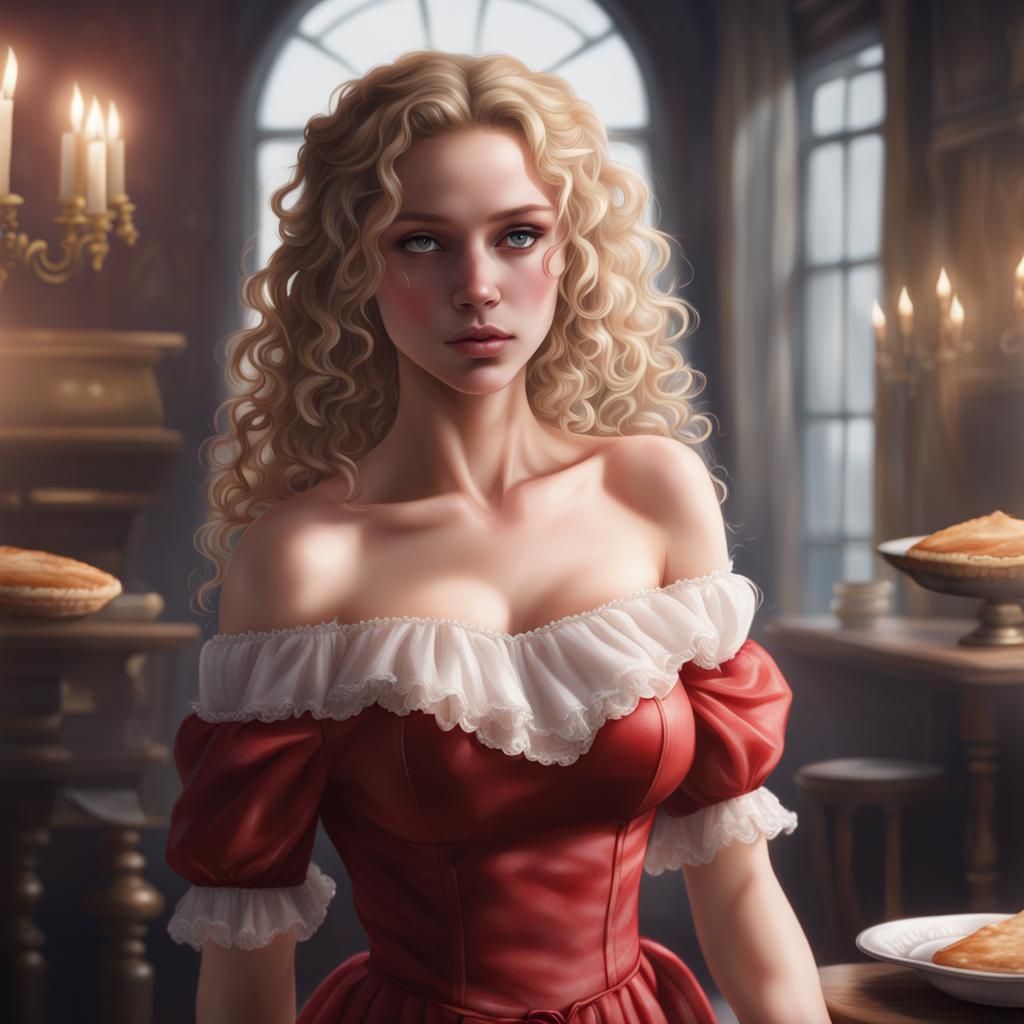 Apple Pie Goddess Portrait in Realistic Style