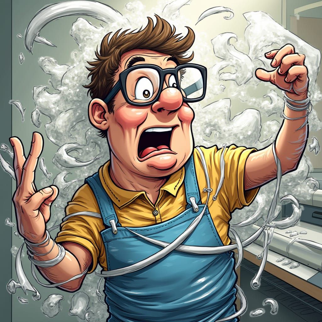 Worker Trapped in Laminator Mayhem