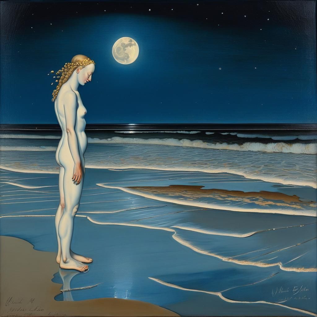 Catherine de Neuve: Moonlit Beach in Romantic Style