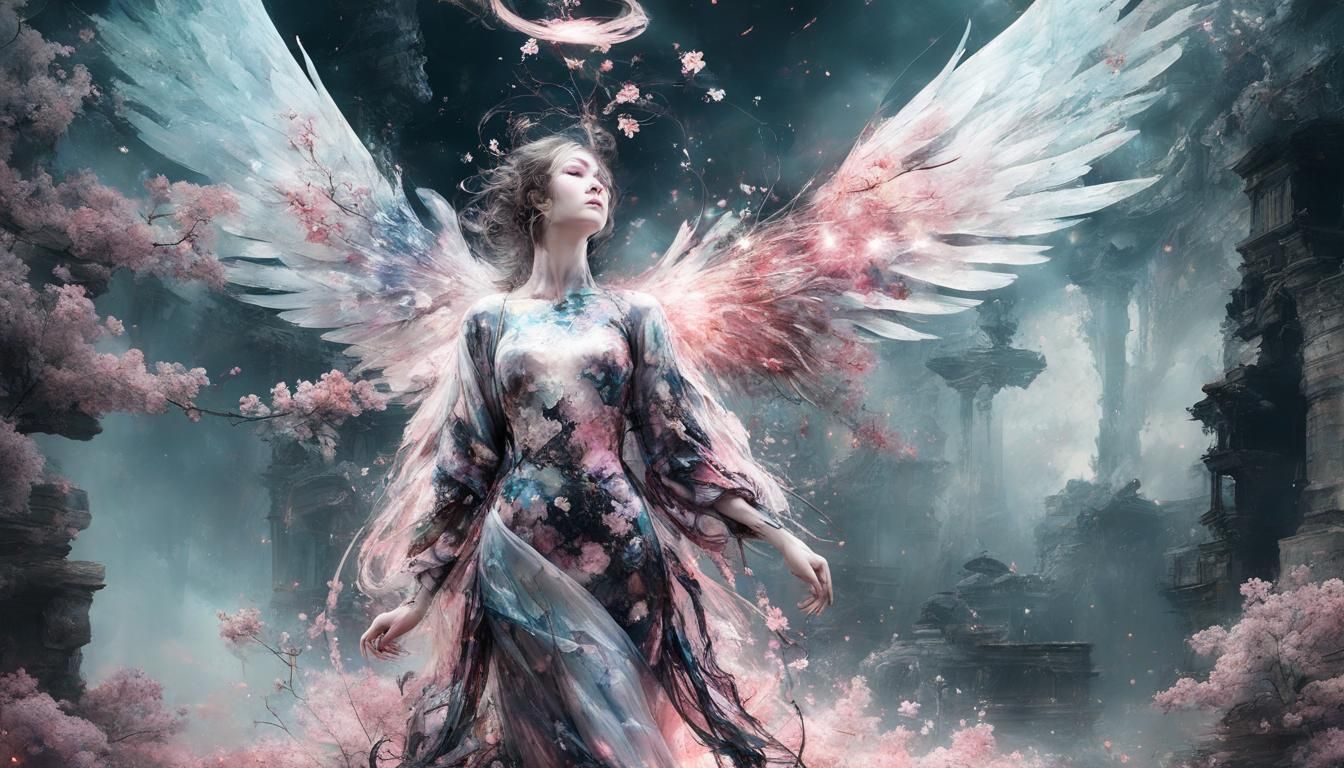 Nebula Angel in Cyberpunk Ruins