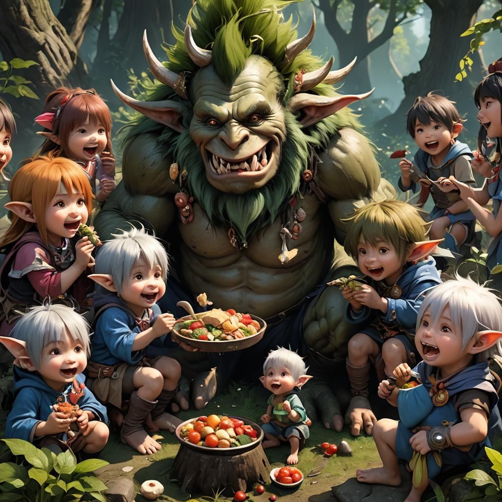 Troll's Feast: 3D Anime Art