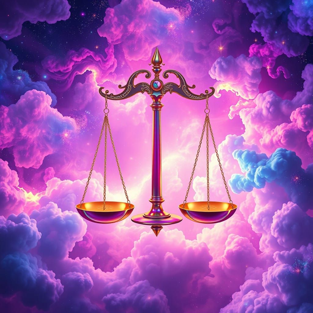 Libra Astrology Sign in Vibrant Galaxy