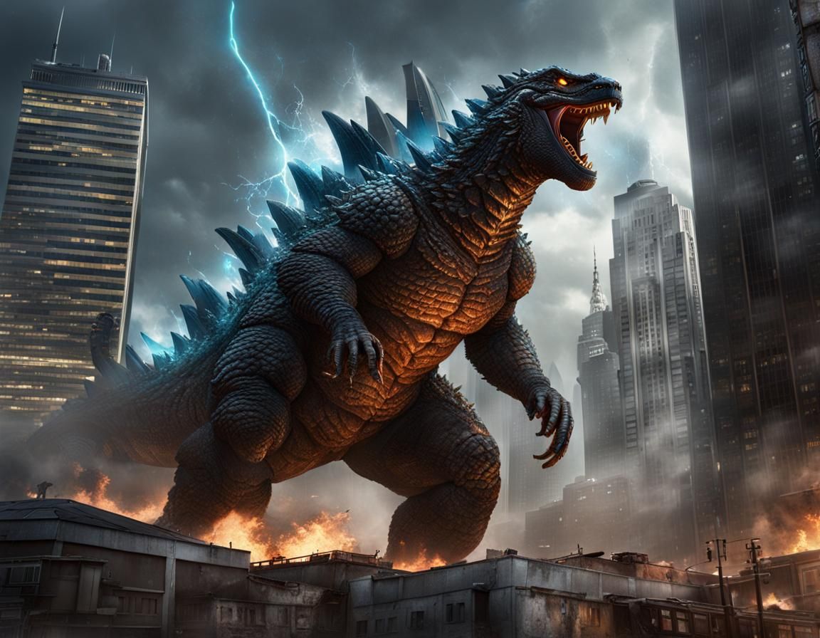 Godzilla Unleashes Energy in Metropolitan City