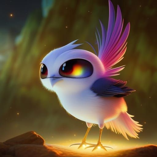 Adorable Phoenix with Magical Particles in Unreal Engine