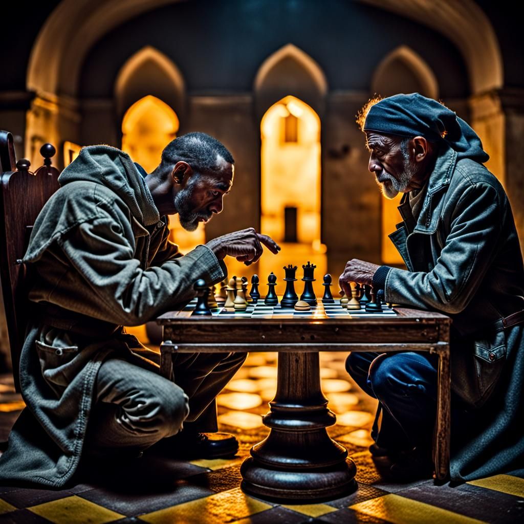 Chess Player Portrait in Atmospheric Lighting