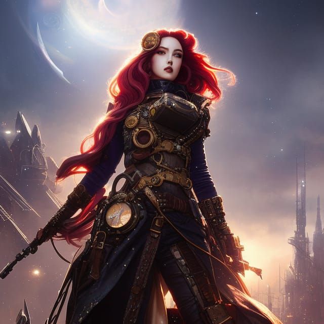 Steampunk Galaxy Goddess in Hyper-Realistic Digital Art