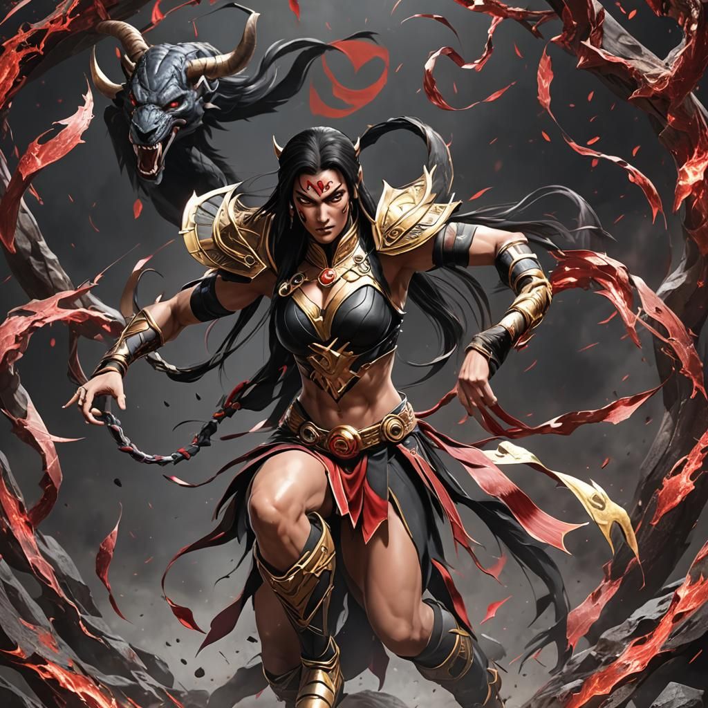 Sheeva from Mortal Kombat in 3D Anime Style