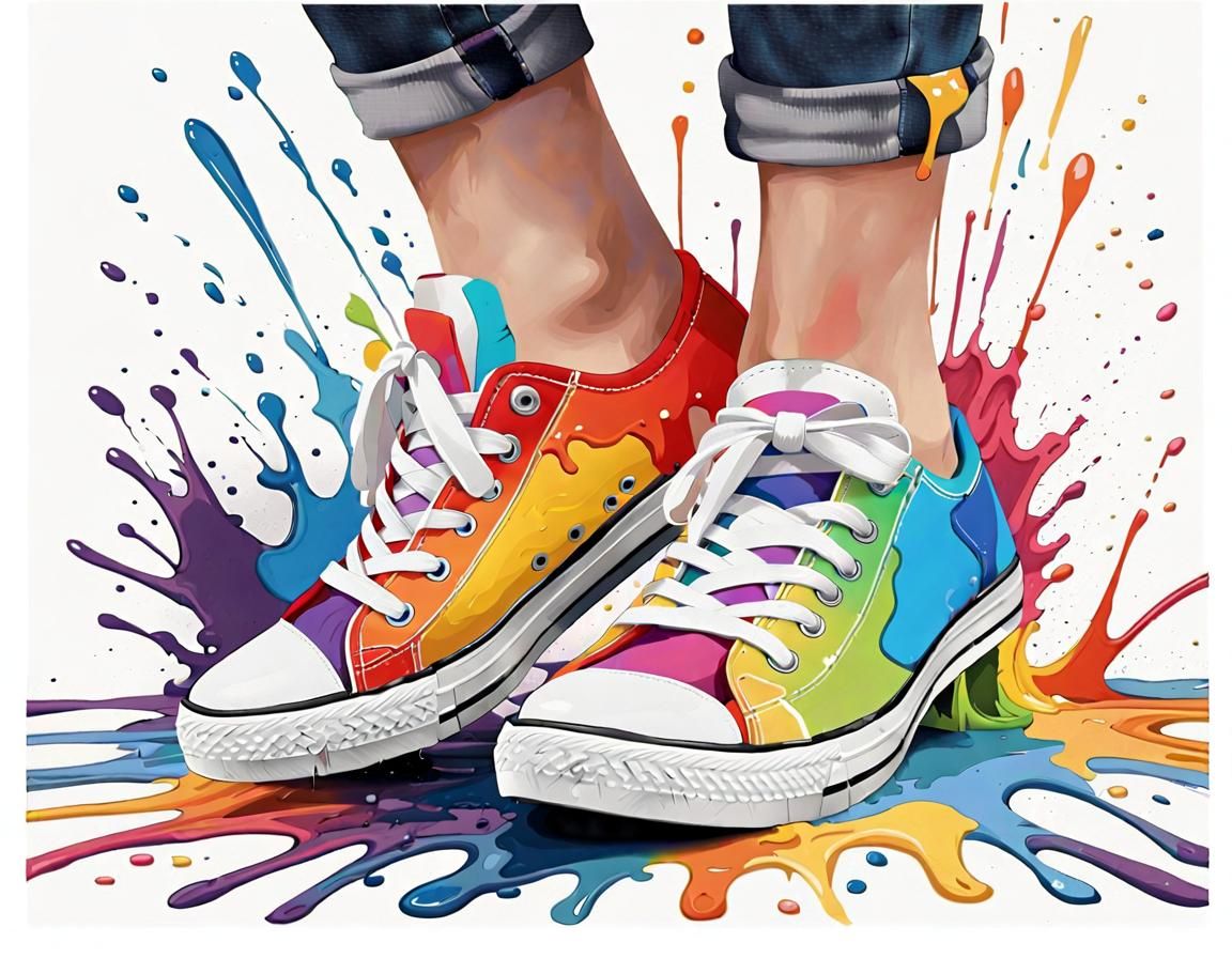 Colorful Abstract Art Splash on White Background