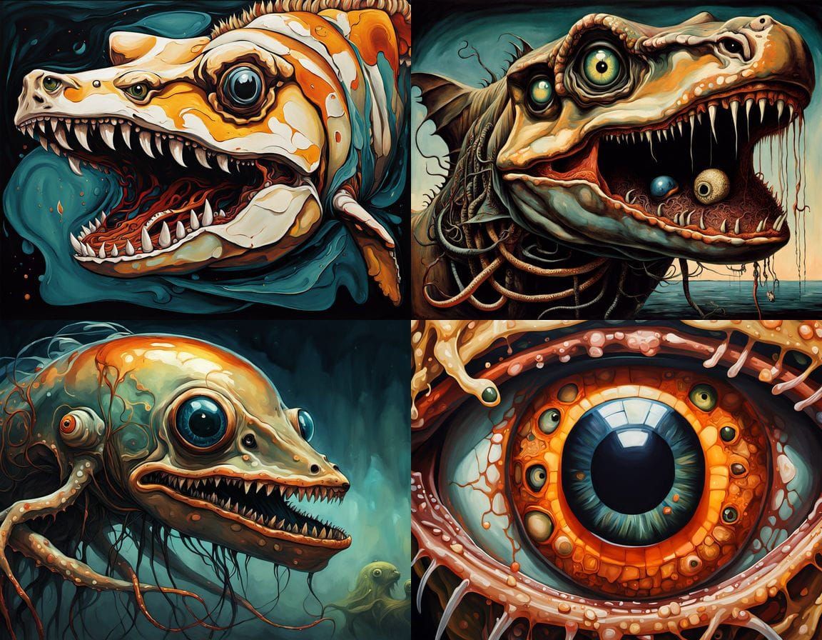 Surreal Anatomical Fusion in Oil Painting Style