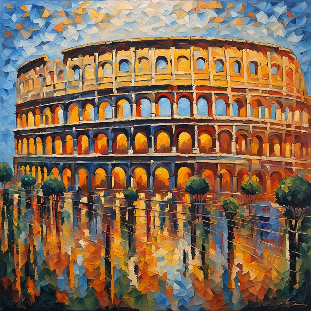 Coliseum in Neo-Impressionist Expressionist Style
