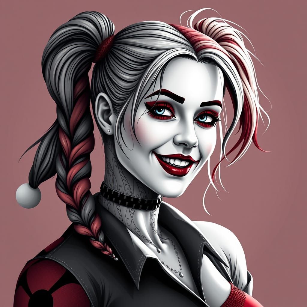 Harley Quinn Croft in Cyberpunk Fractal Art