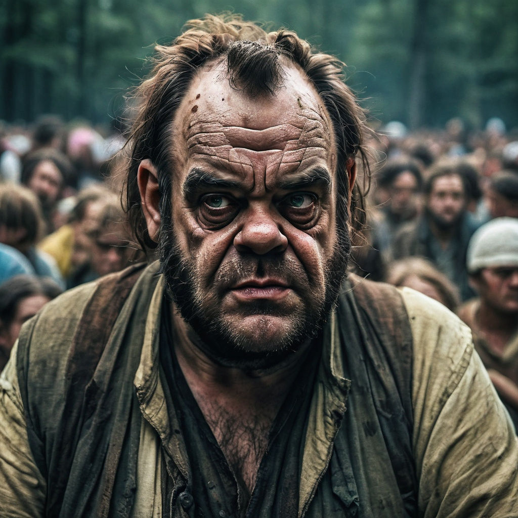 Hippy Portrait at Woodstock in Cinematic Style