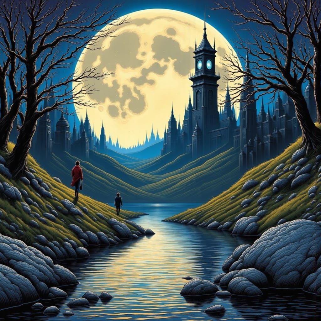 Dreamlike Moon River Serenity