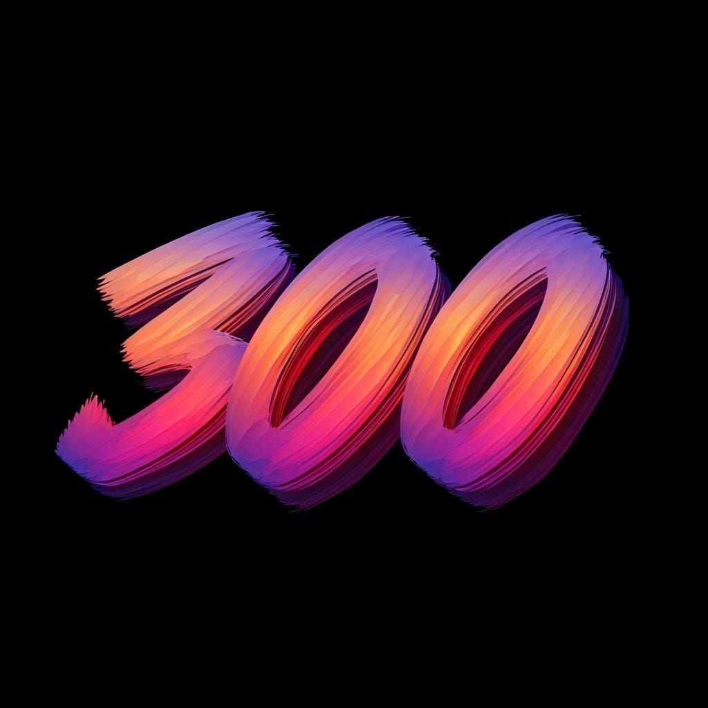 Colorful Number 300 Abstract Art