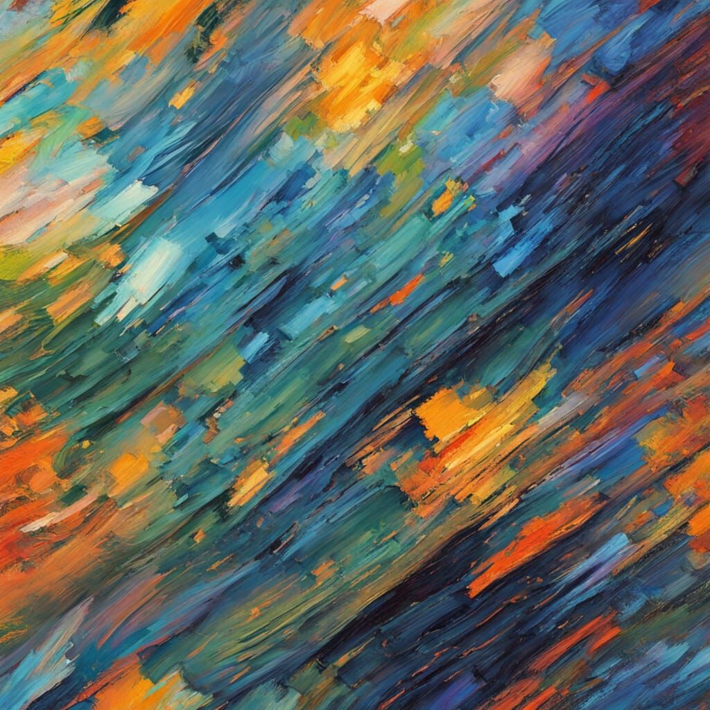 Psychedelic Fractal Cityscape at Sunset: Neo-Impressionism