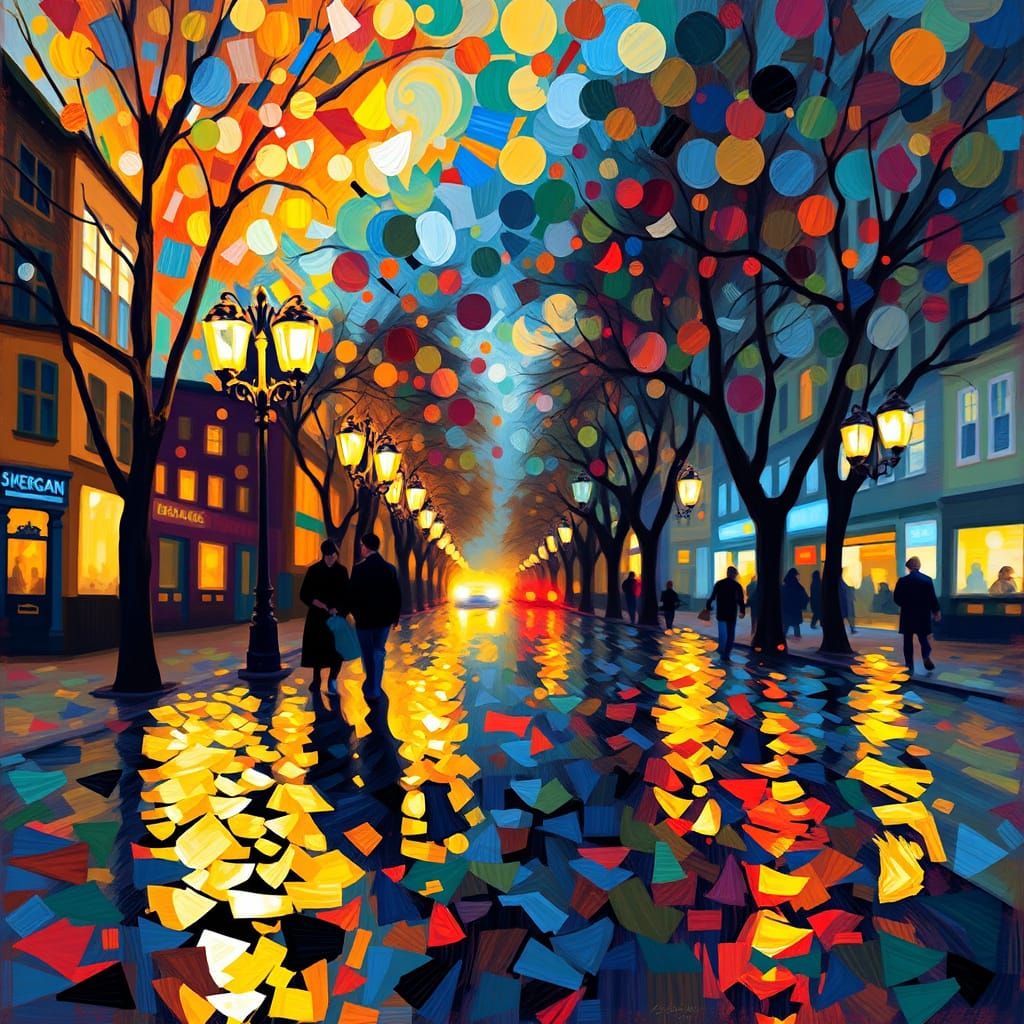 Surreal Leonid Afremov-Style Hyperdetailed Scene in Blurred ...