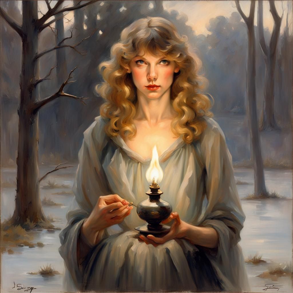 Taylor Swift Portrait in Oil Painting Style
