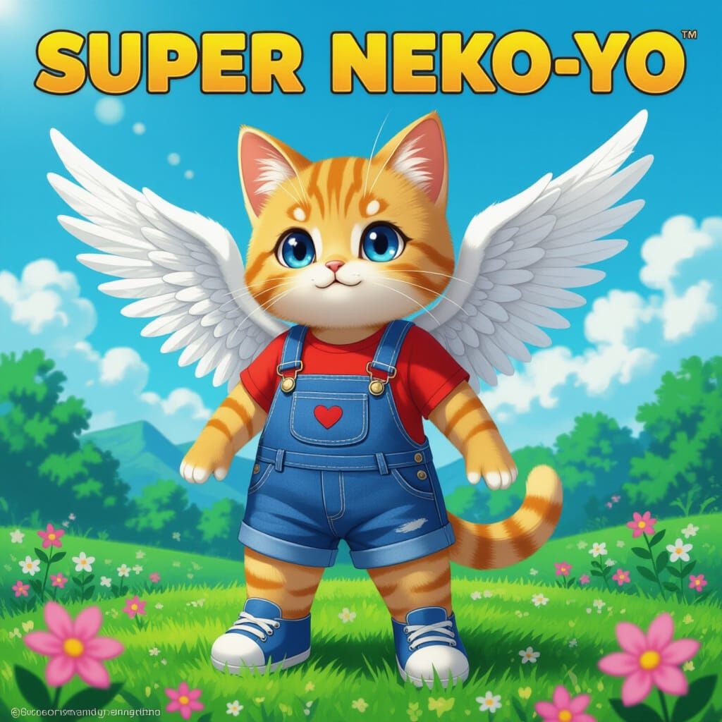 Hyperrealistic Orange Cat Angel in Anime Style