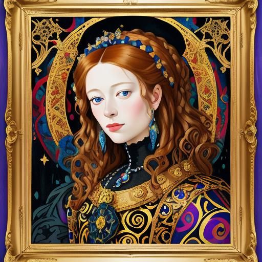 Klimt-Style Portrait: Catherine de Medici