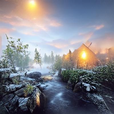 Sweden Landscape in Flickering Light