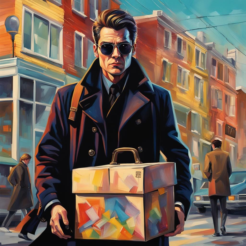 Mysterious Spy with Box Camera in Hyperrealistic Style