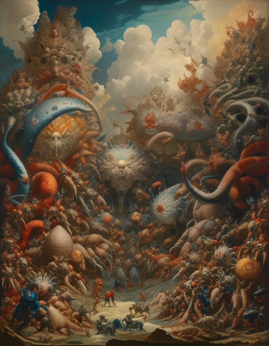 Abstract Alien Portrait in Post-Apocalyptic Wonderland