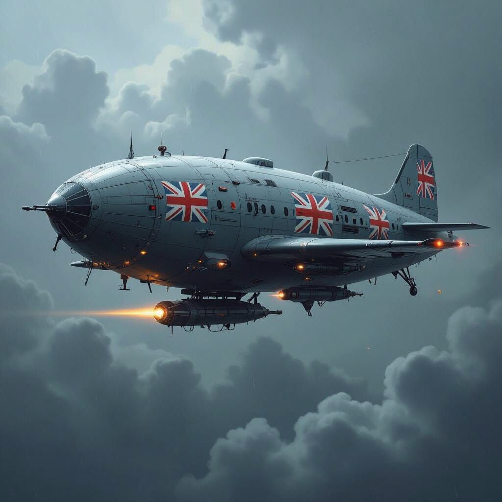 Atomic Punk Airship in 1950s Retro Future Style