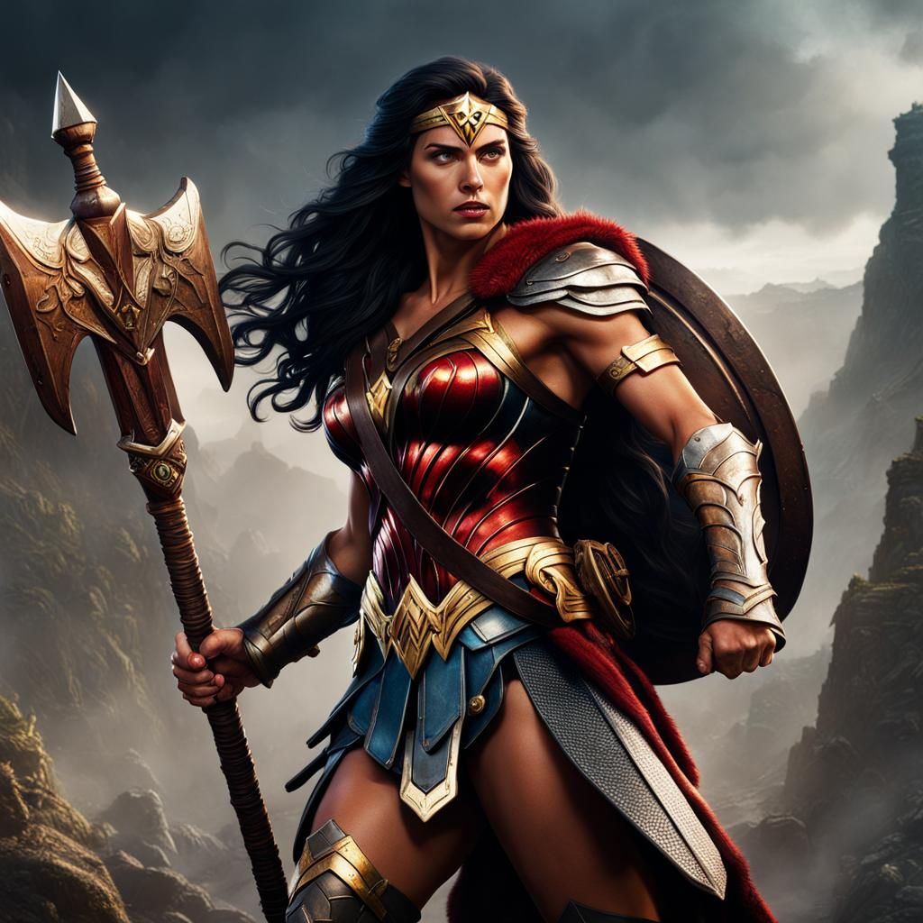 Barbarian Wonder Woman: Dungeons and Dragons Concept Art