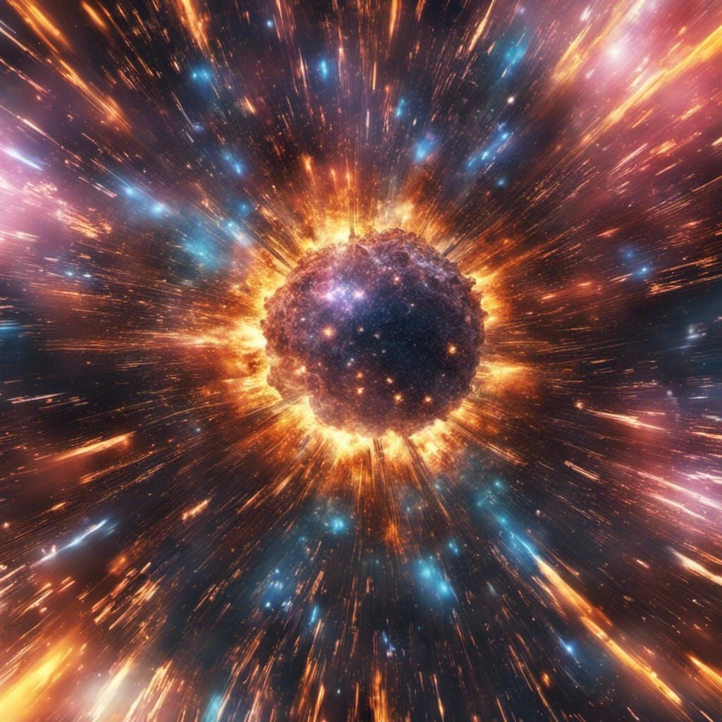 Colorful Exploding Supernova: Digital Matte Painting