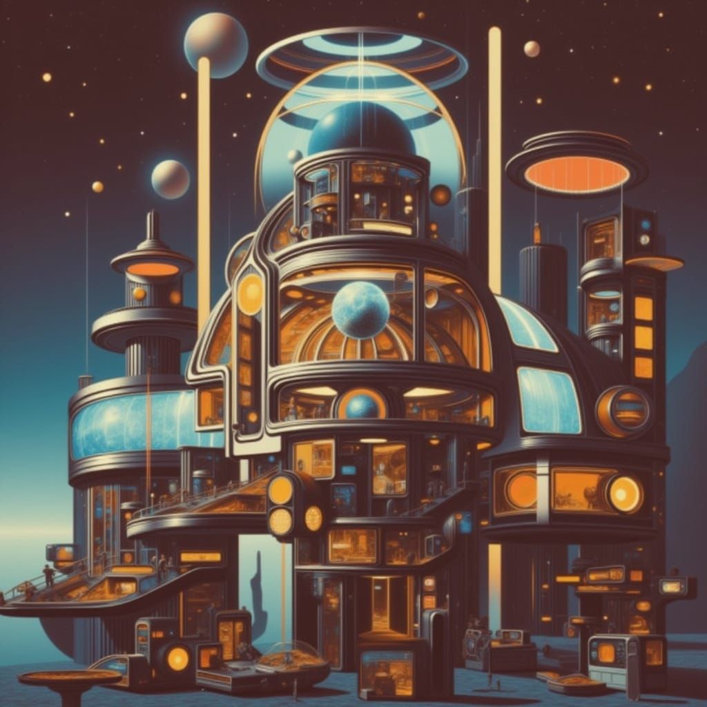 Retro-Futuristic Liminal Space in Triadic Colors