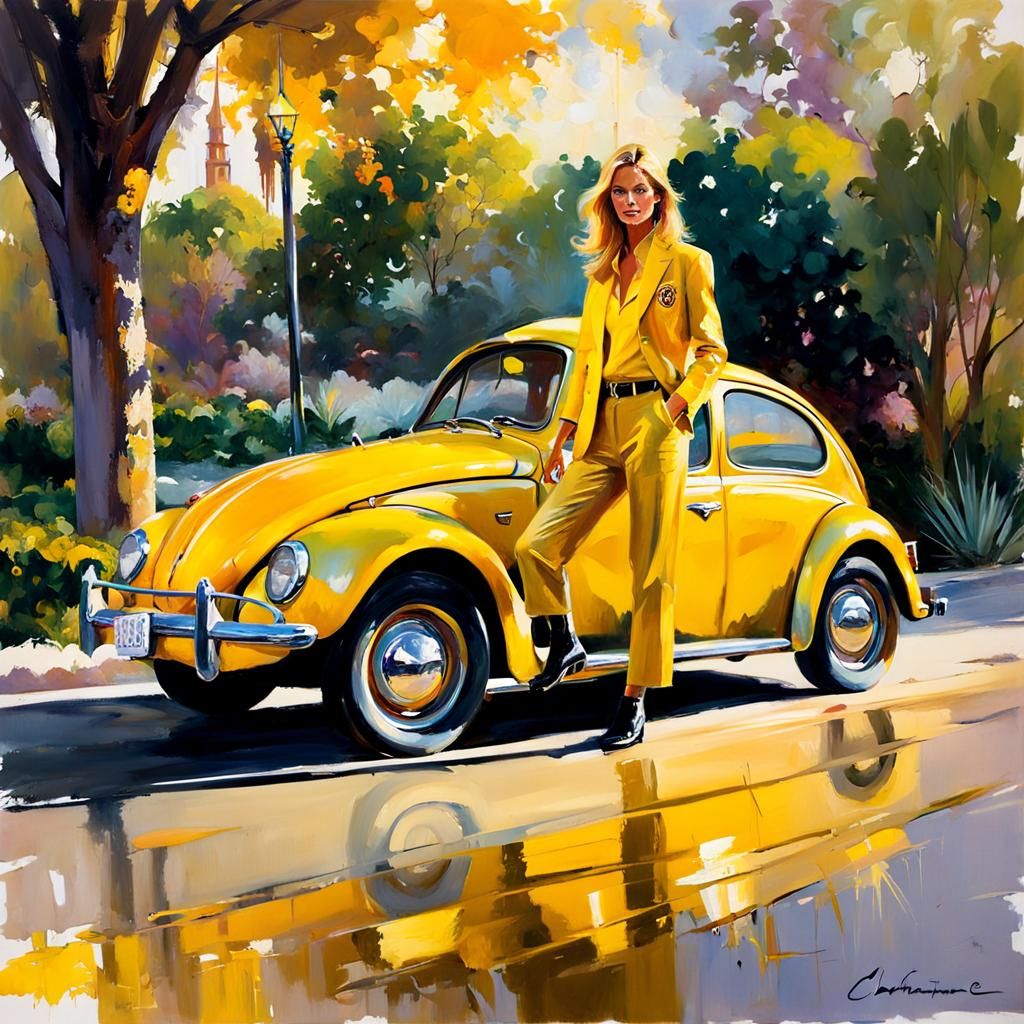 Beatrix Kiddo's Yellow Car in Pasadena, California