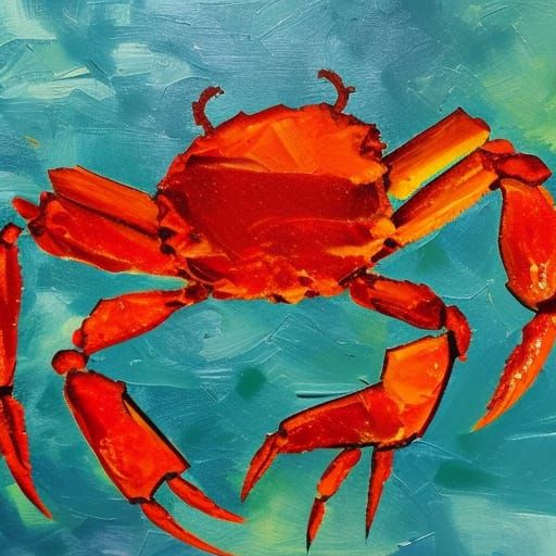 The Crab Pirate in Expressionist Oil Painting Style