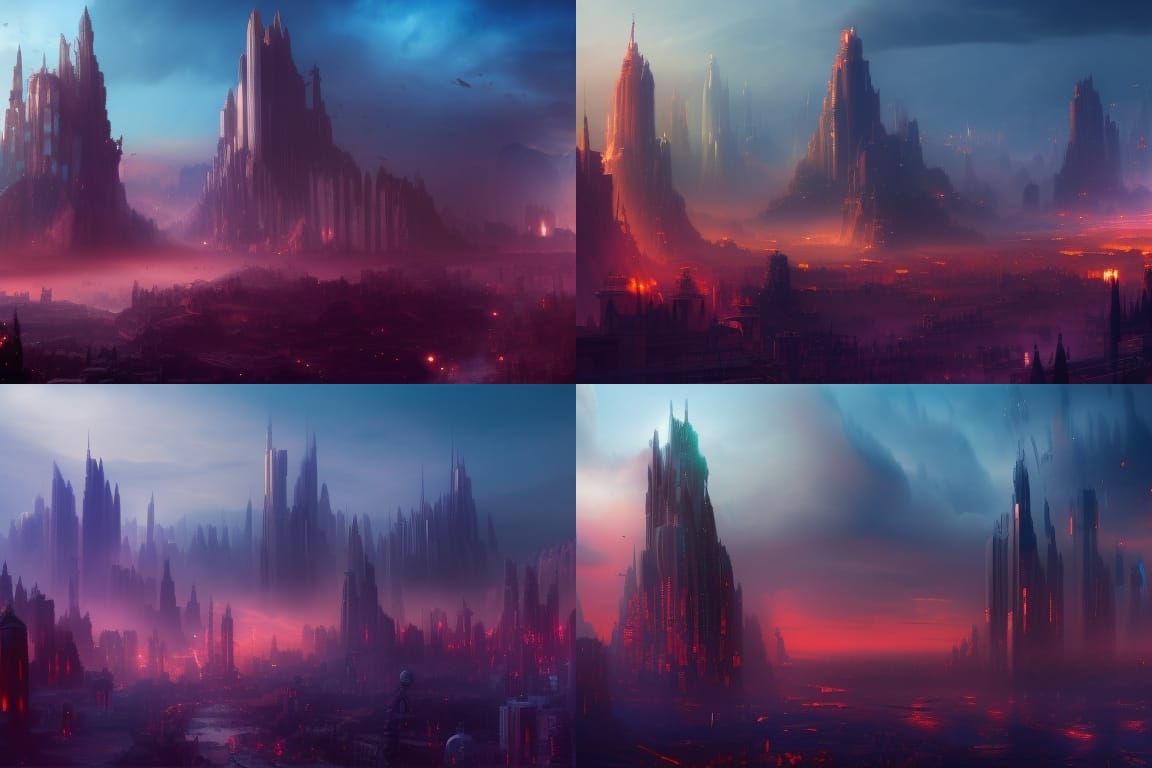 Mesopunk Glass City in Hyperrealistic Detail