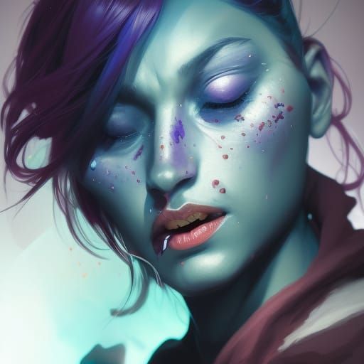 Demonic Blueberry Portrait in Hyperdetailed Style