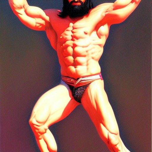 Randy Savage Marble Statue in Oil Painting Style