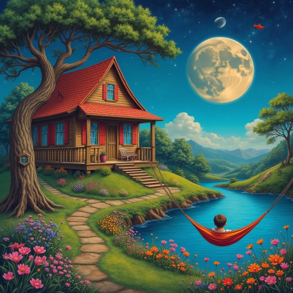 Enchanted Country Estate at Sunset