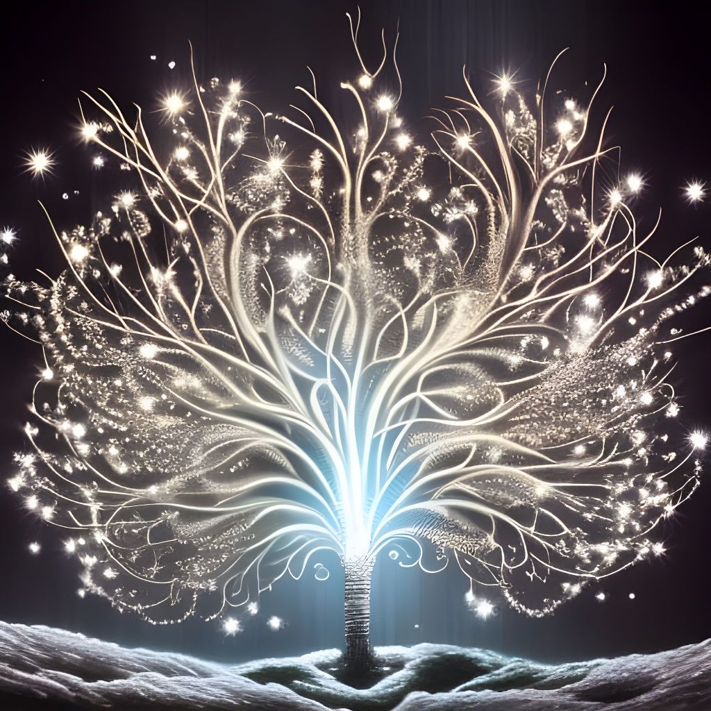 Luminescent Tree in Digital Art Style
