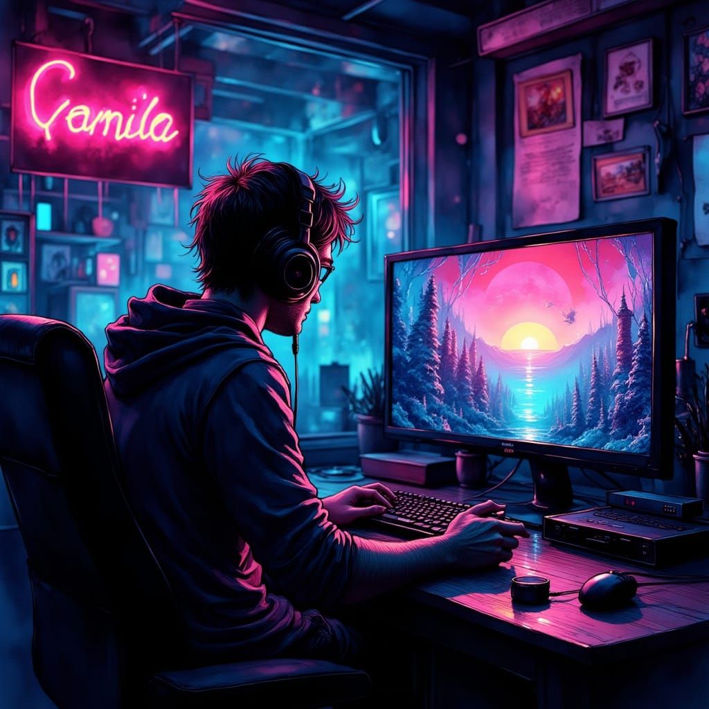 Gamer Unaware: Neon Futurism Meets Industrial Chic