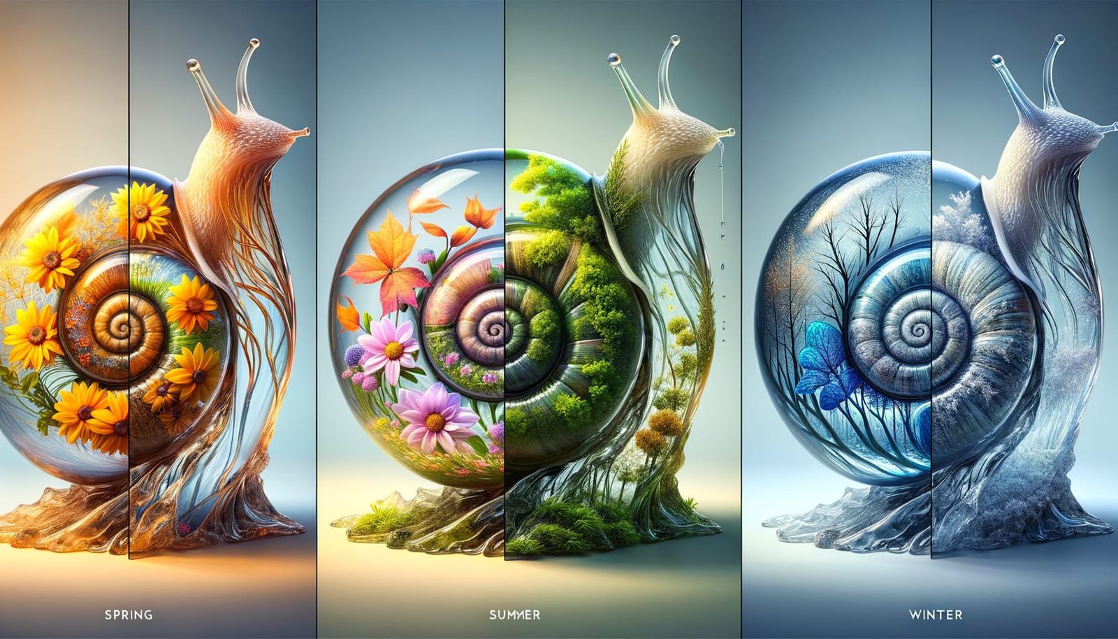 Glass Snails: A Seasonal Visual Narrative
